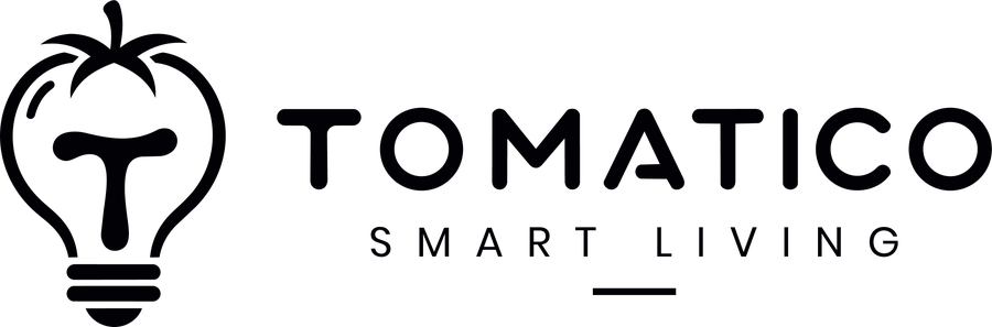Tomatico horizontal lockup: the icon beside the wordmark